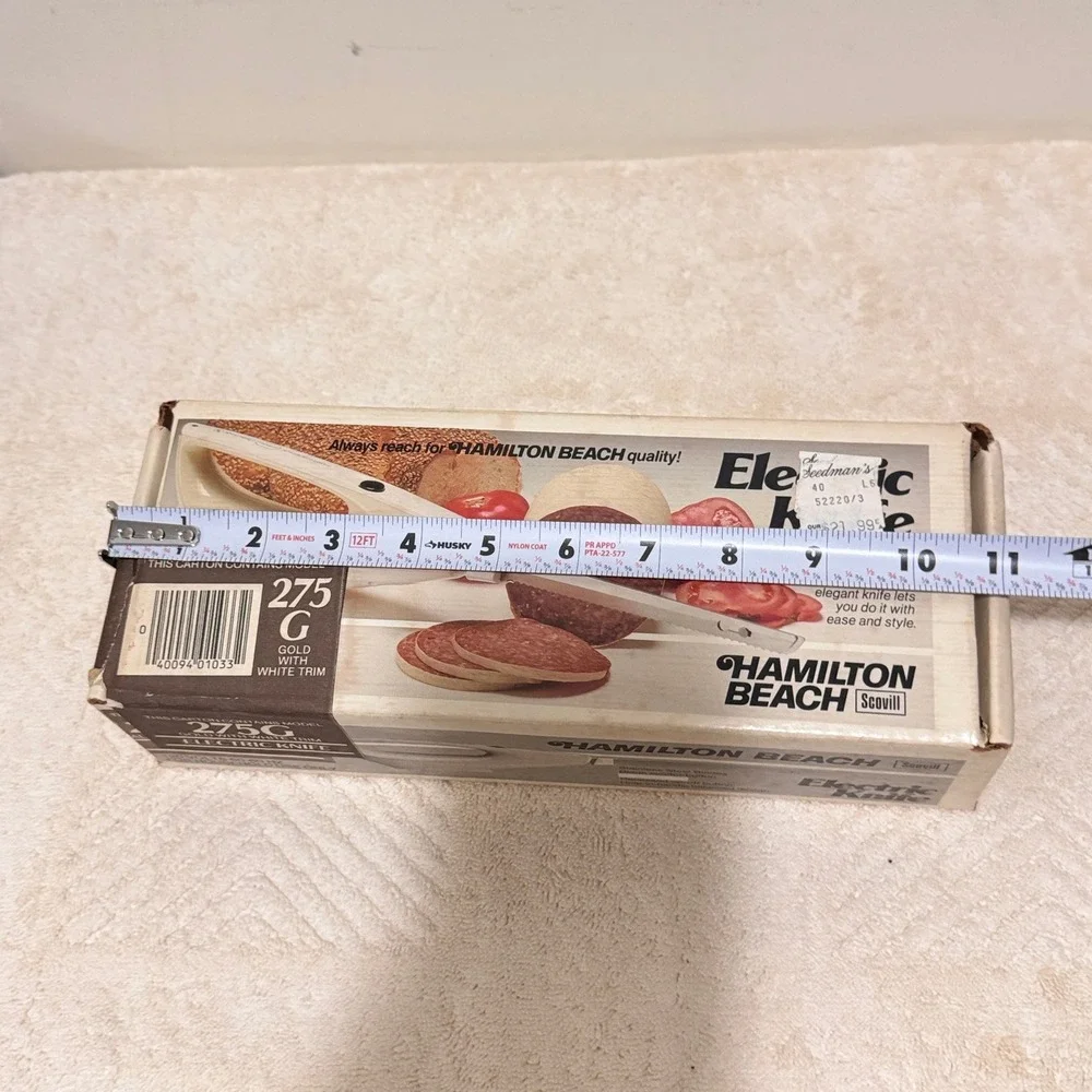 Vintage Hamilton Beach Scovill Electric Knife Model 275G Gold White Tested USA